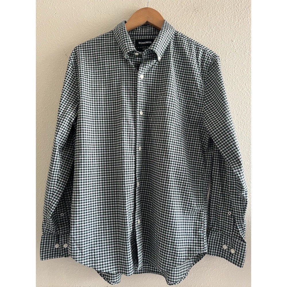 Bonobos Plaid Button Up Shirt Long Sleeve Size Medium Short Casual Office